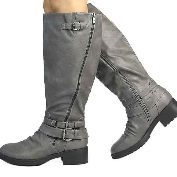 Women's Knee High Riding Boots Wide Calf - Picture 1 of 6